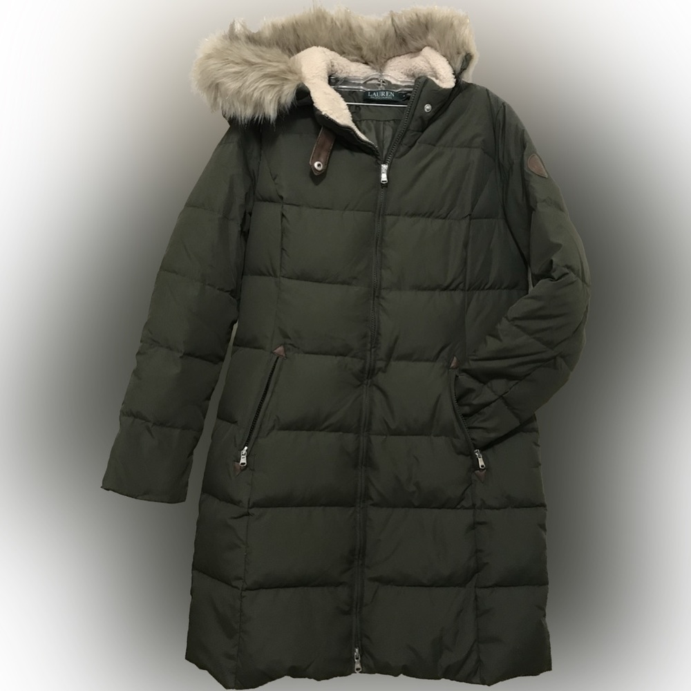 Ralph Lauren Women's Faux-Fur-Trim Hooded Down Puffer Coat
